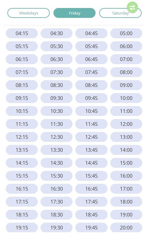 Bus L541 Friday Timetable