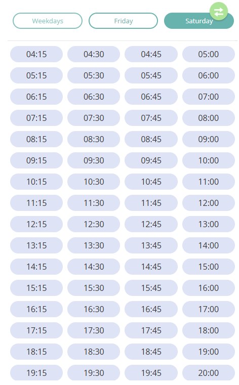 Bus L541 Saturday Timetable