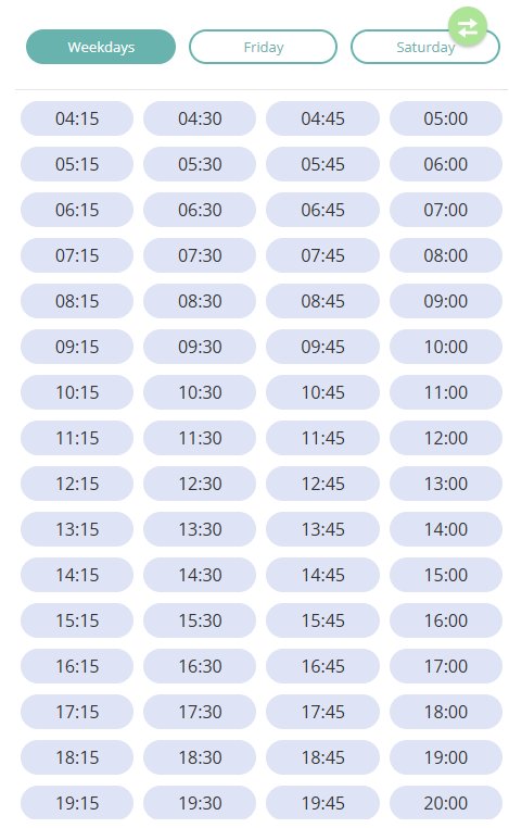 Bus L541 Weekday Timetable