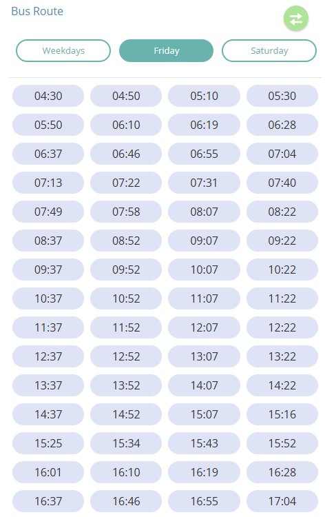 Bus M303 Friday Timetable