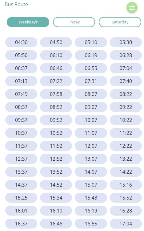 Bus M303 Weekday Timetable