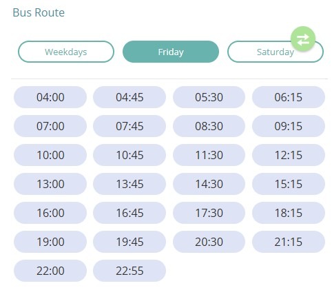 Bus R710 Friday Timetable