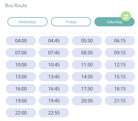 Bus R710 Saturday Timetable