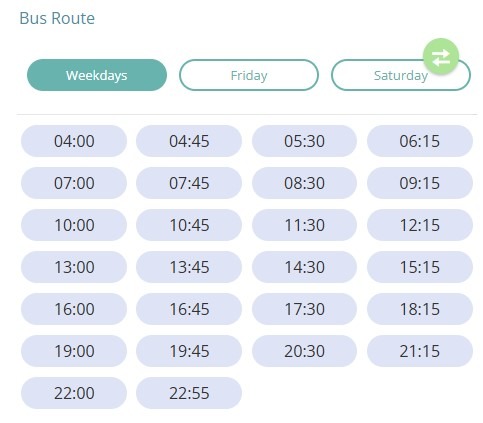 Bus R710 Weekday Timetable