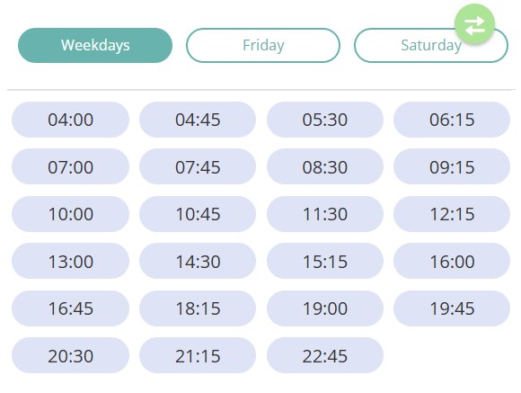 Bus R727 Weekday Timetable