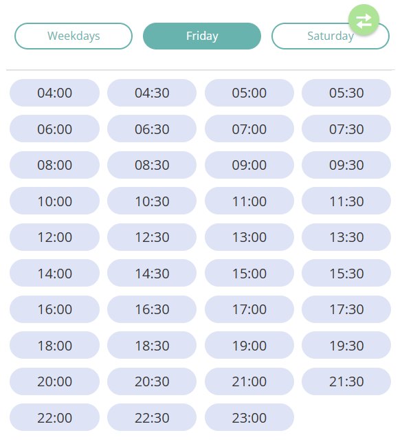 Bus T605 Friday Timetable