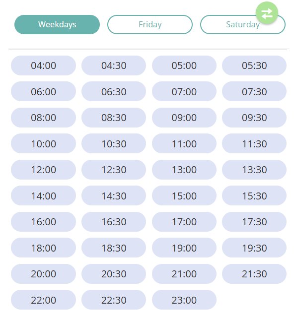 Bus T605 Weekday Timetable