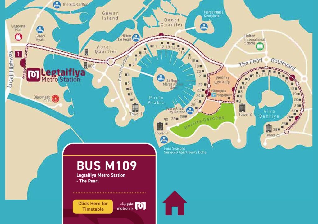 M109 Bus Route Map
