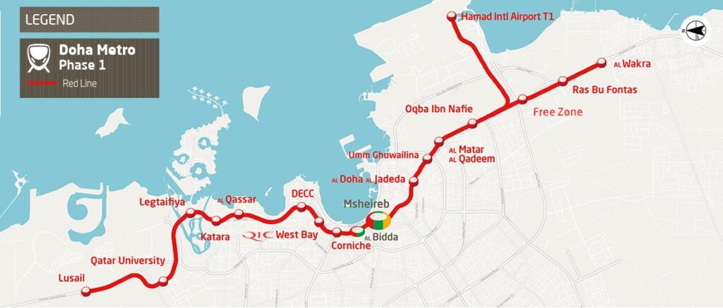 Doha Metro Red Line Route Map